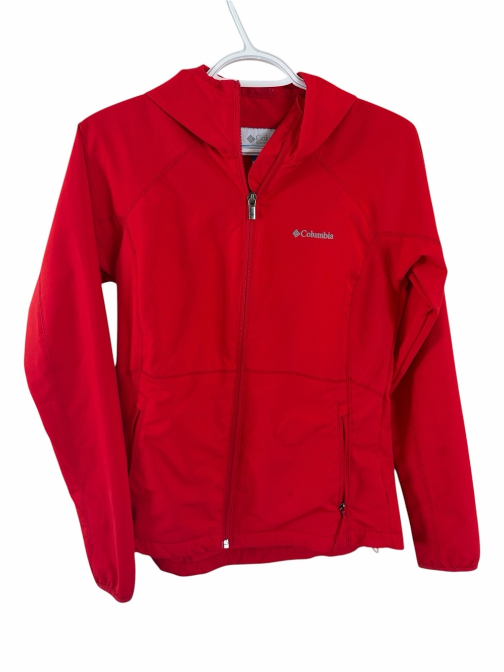 Columbia Women’s Soft Shell Athletic Jacket 100% Polyester Size S Bright Red